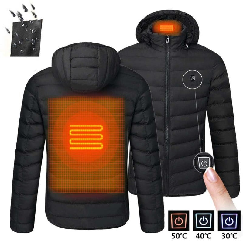 USB Heizjacke mit Kapuze, Schwarz / Minikauf.ch