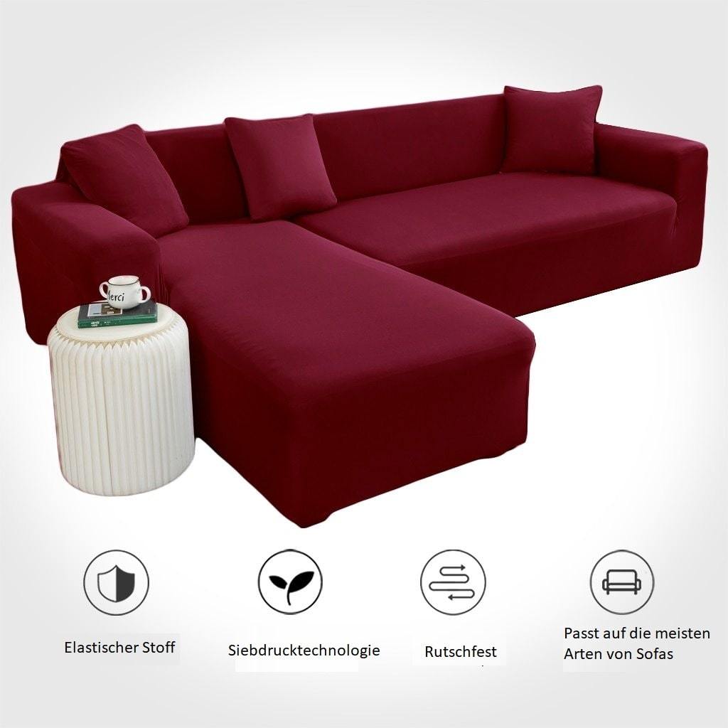Stretch Sofabezug, einfarbiger waschbarer Ecksofa Bezug