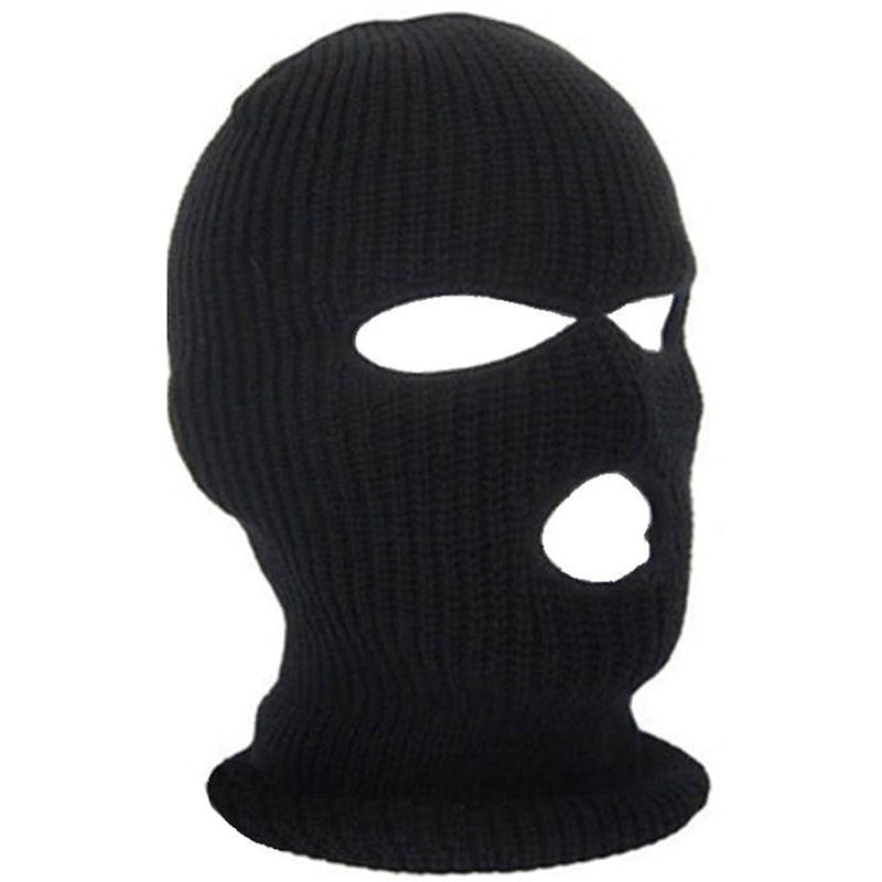 Vollkopf Gesichtsmaske 2/3 Loch, schwarz / Minikauf.ch