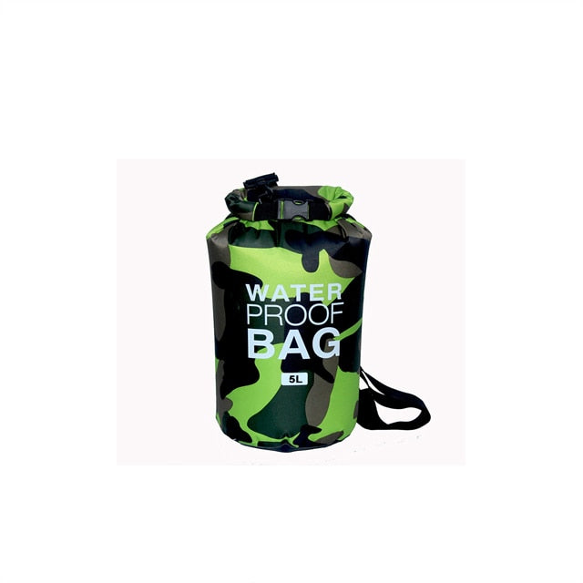 2-30 Liter Wassersack Tasche zum Bootfahren, Rafting, Kajak, Angeln, Schwimmen, Camping, Jagen, Kanu, Bergsteigen, grün 5 Liter / Minikauf.ch