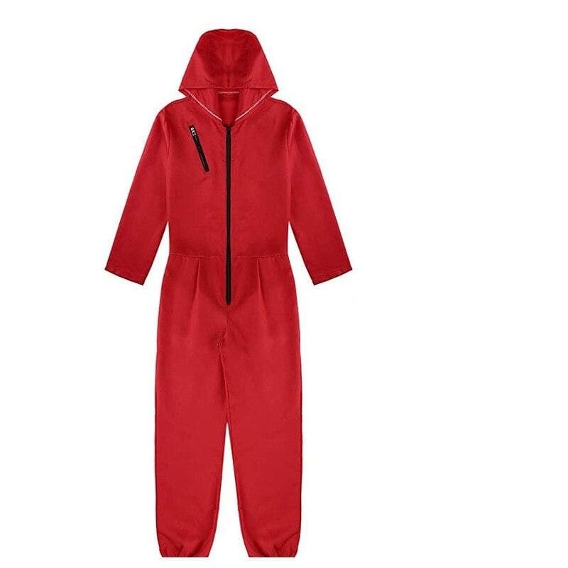 Roter Bankräuber-Overall mit Maske / Minikauf.ch