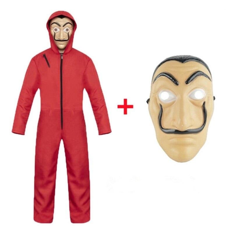 Roter Bankräuber-Overall mit Maske, Kleider + Maske / Minikauf.ch
