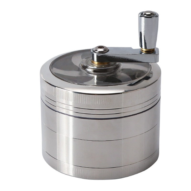 Grinder, 4-teilige Aluminium Drehmühle, silber / Minikauf.ch