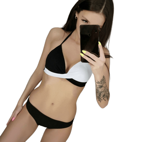 Sexy Bikini "Wildlife", schwarz & weiss / Minikauf.ch