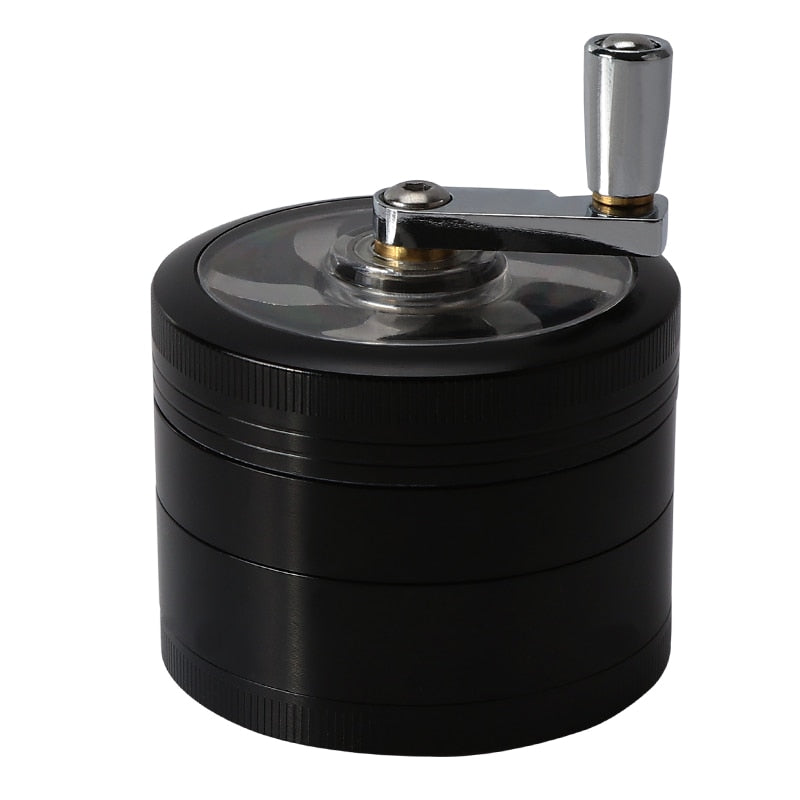 Grinder, 4-teilige Aluminium Drehmühle, schwarz / Minikauf.ch
