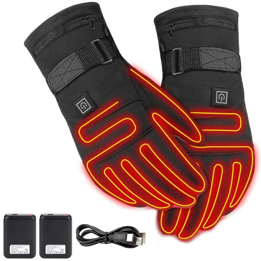 Beheizbare Handschuhe mit 2 Batterien / Minikauf.ch