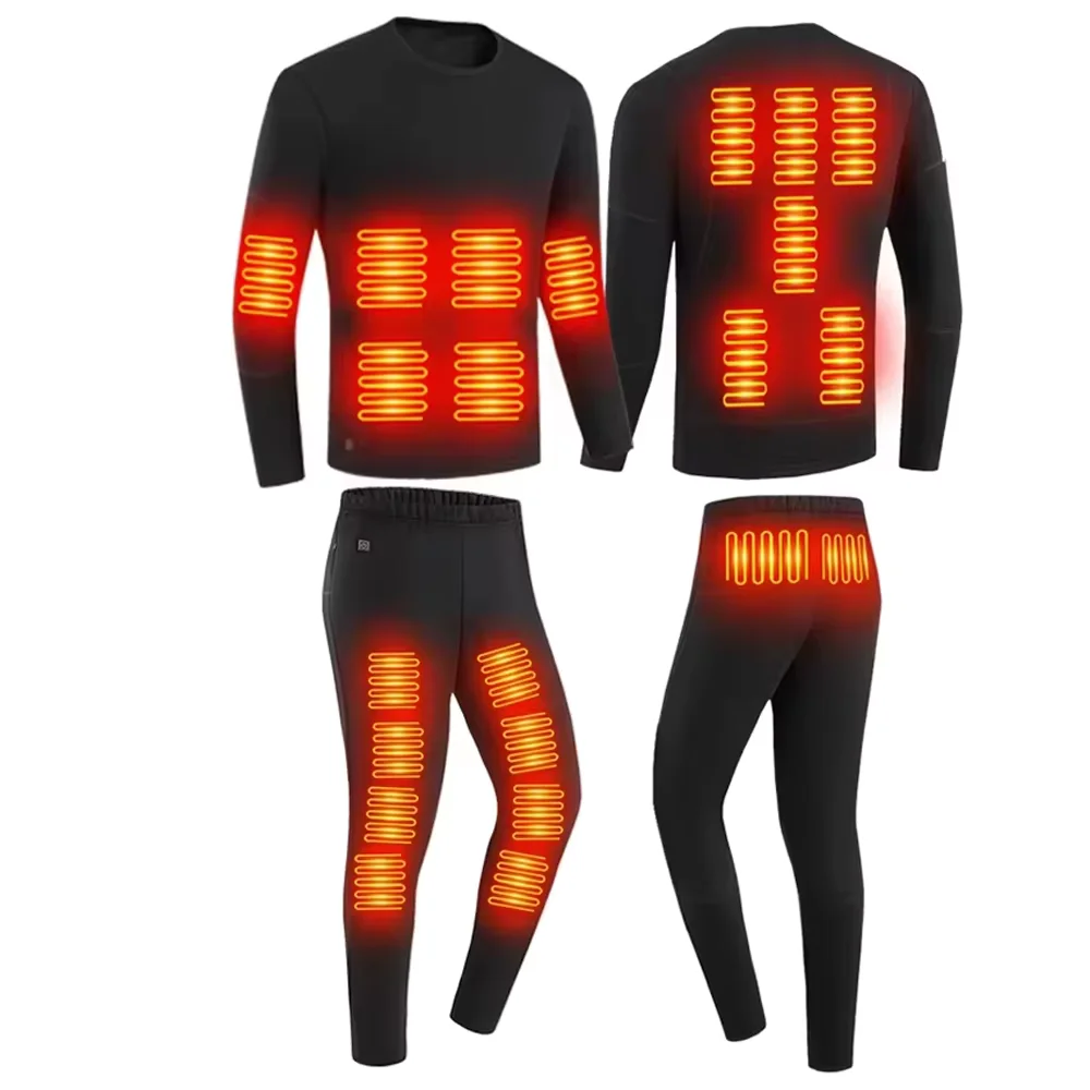 Beheizbare USB Thermounterwäsche Anzug, Herren 22 Zonen schwarz / Minikauf.ch