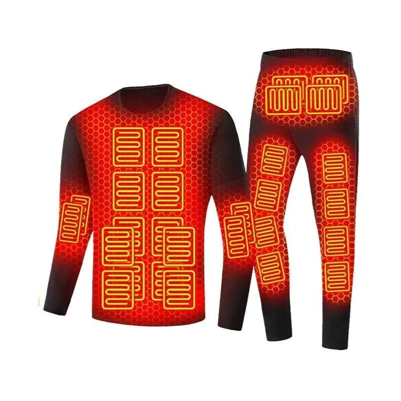 Beheizbare USB Thermounterwäsche Anzug, Herren 28 Zonen schwarz / Minikauf.ch