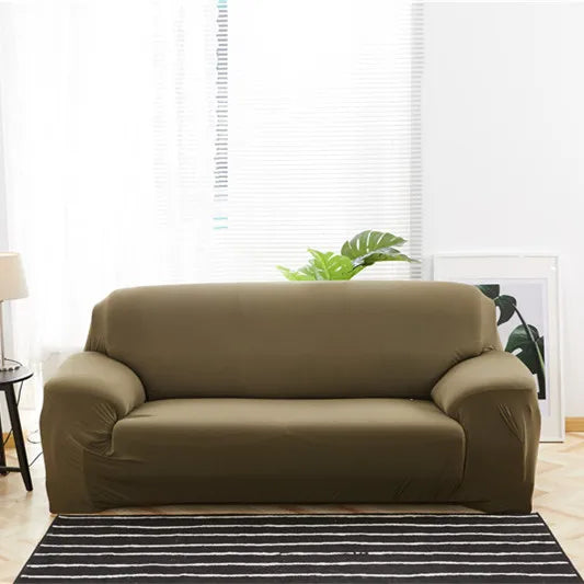 Einfarbiger Stretch Sofabezug, Armeegrün / Minikauf.ch