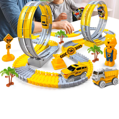Elektrische flexible Montessori-Rennbahn mit Looping / Minikauf.ch