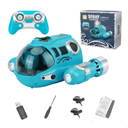Ferngesteuertes RC Sprühboot, blau / Minikauf.ch