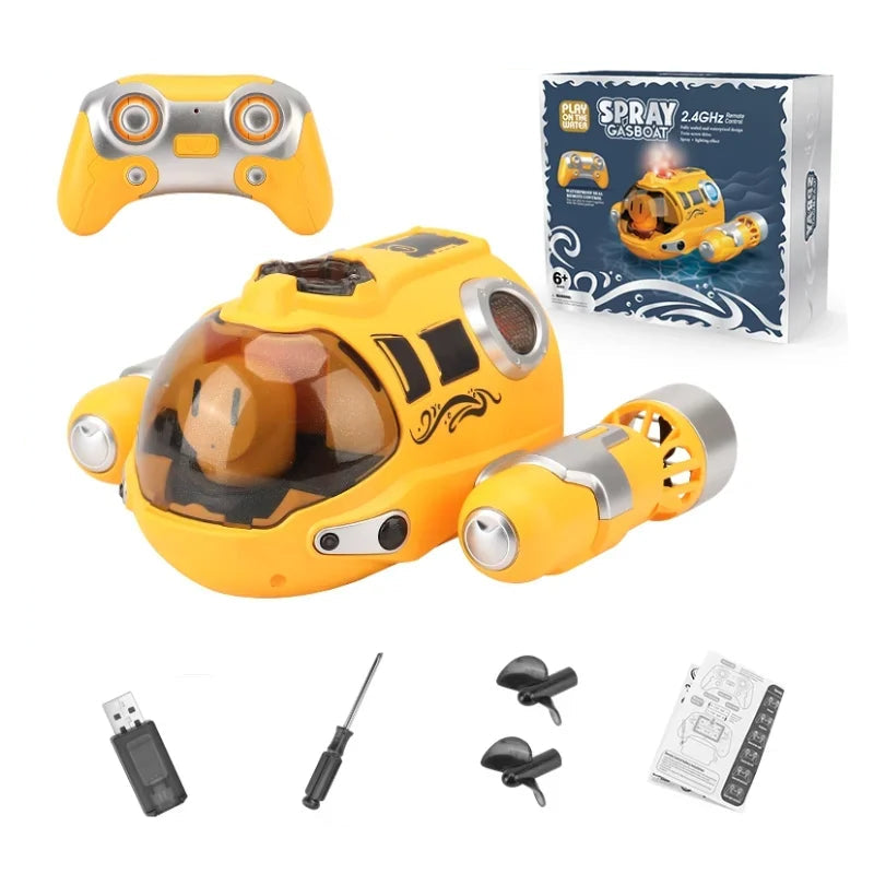Ferngesteuertes RC Sprühboot, gelb / Minikauf.ch