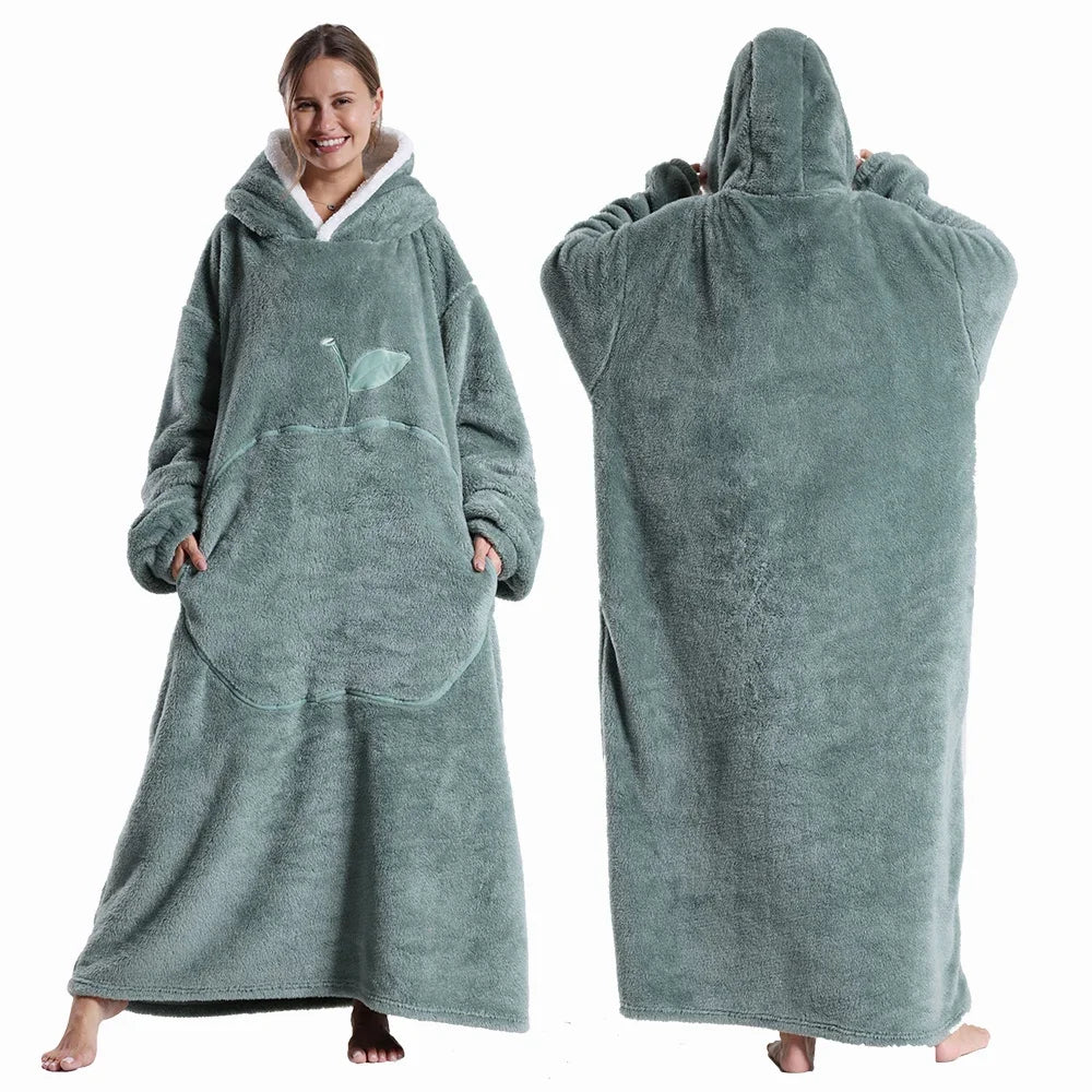 Flauschiger Plüsch Kapuzenpullover, Grau / Minikauf.ch