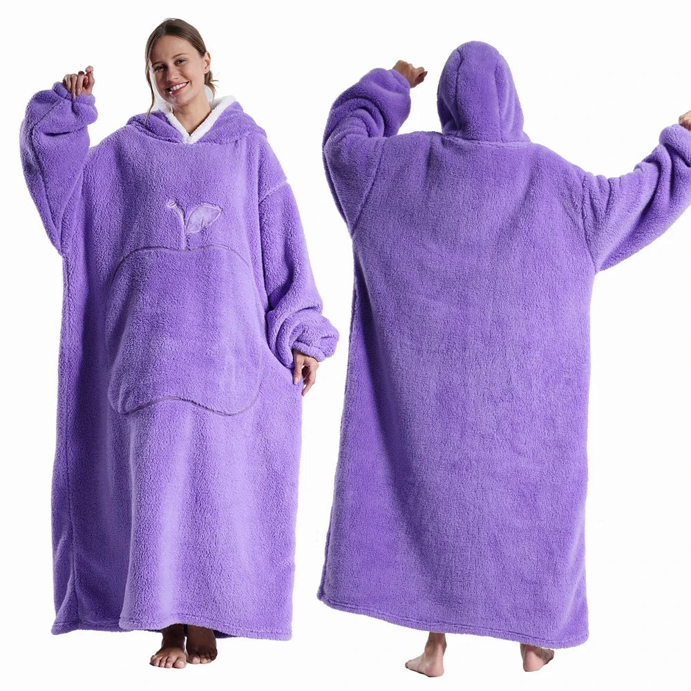 Flauschiger Plüsch Kapuzenpullover, Lila / Minikauf.ch