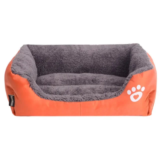 flauschiges & grosses Hunde Haustierbett, Orange / Minikauf.ch