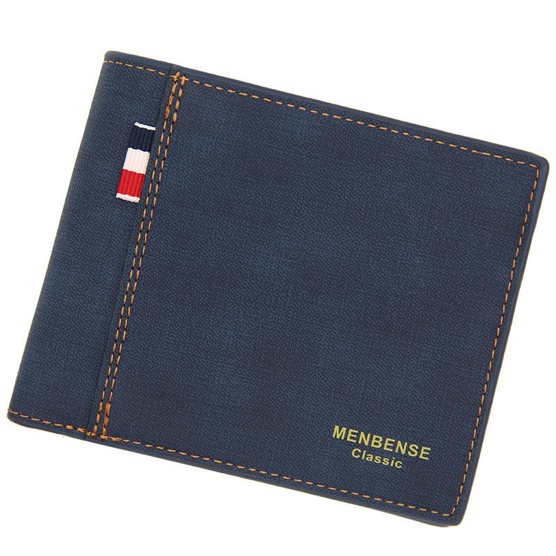 Personalisierte Leder Portemonnaie mit Bild & Text, blau / Minikauf.ch