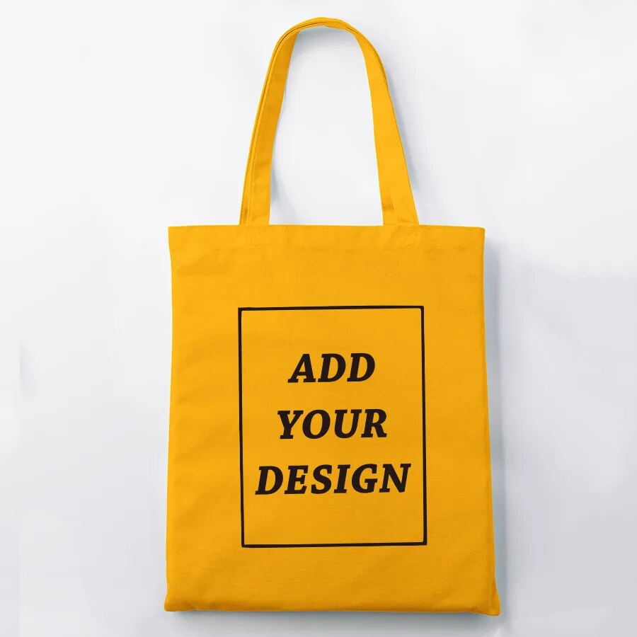 Personalisierte Tasche mit individuellem Textdruck oder Foto, gelb / Minikauf.ch
