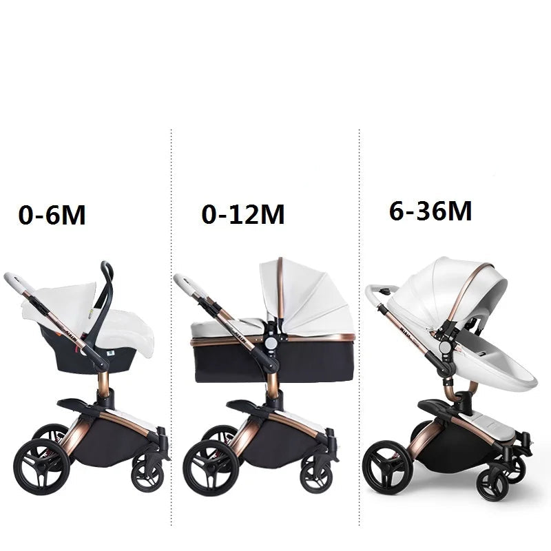 Kinderwagen mit 360° Drehung & Babyschale – Luxus Buggy für Neugeborene / Minikauf.ch