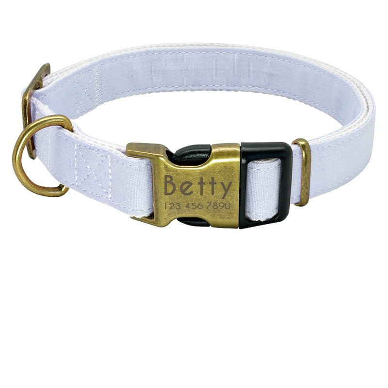 Personalisiertes Nylon Hundehalsband, blau / Minikauf.ch