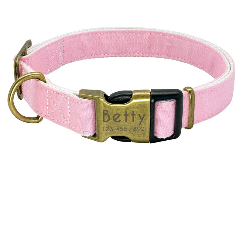 Personalisiertes Nylon Hundehalsband, pink / Minikauf.ch
