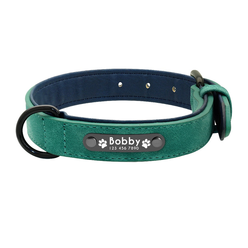 Personalized Leather Dog Collar with Name