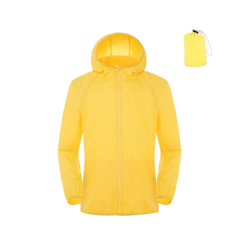 Regen & Windjacke wasserdicht mit Tasche, gelb / Minikauf.ch