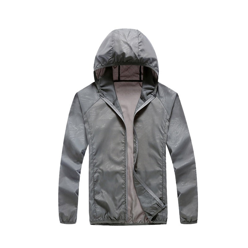 Regen & Windjacke wasserdicht mit Tasche, grau / Minikauf.ch