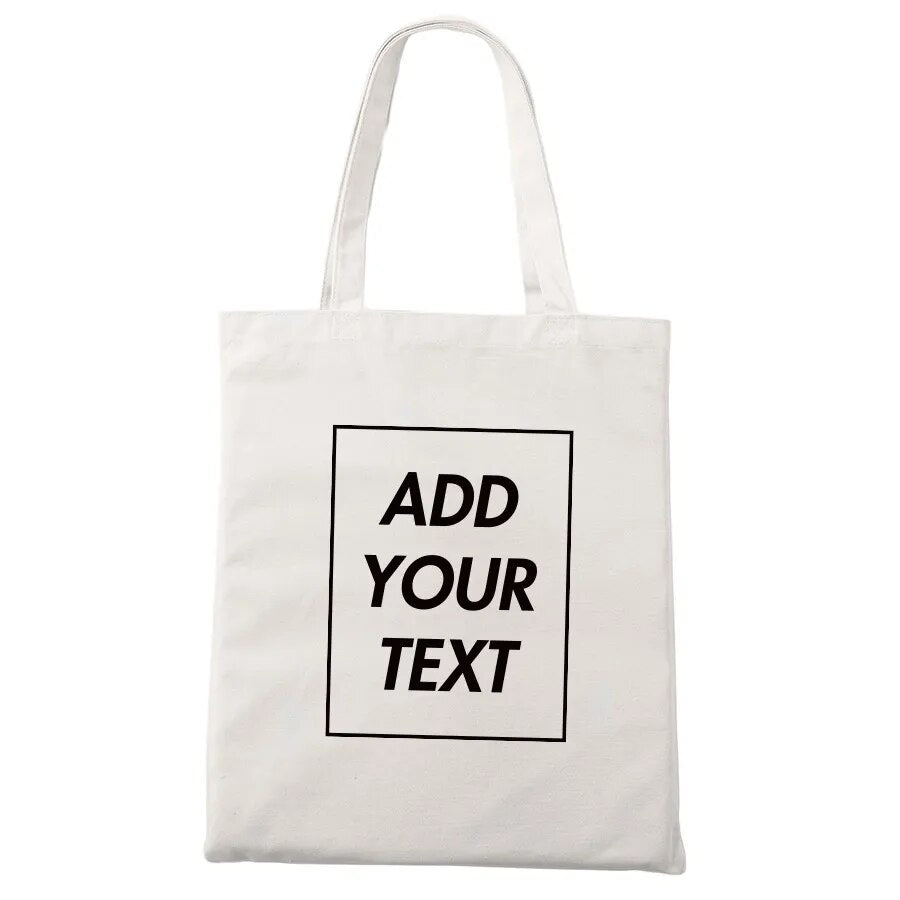 Personalisierte Tasche mit individuellem Textdruck oder Foto, weiss / Minikauf.ch