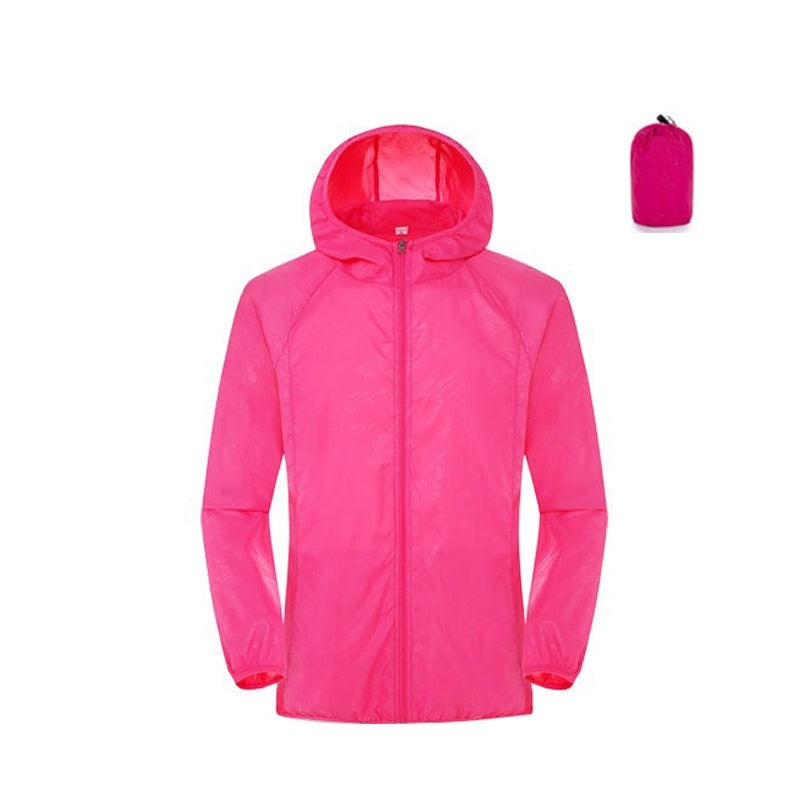 Regen & Windjacke wasserdicht mit Tasche, rosarot / Minikauf.ch