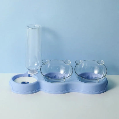 Katzen Wasserschale und Fressnapf, blau / Minikauf.ch