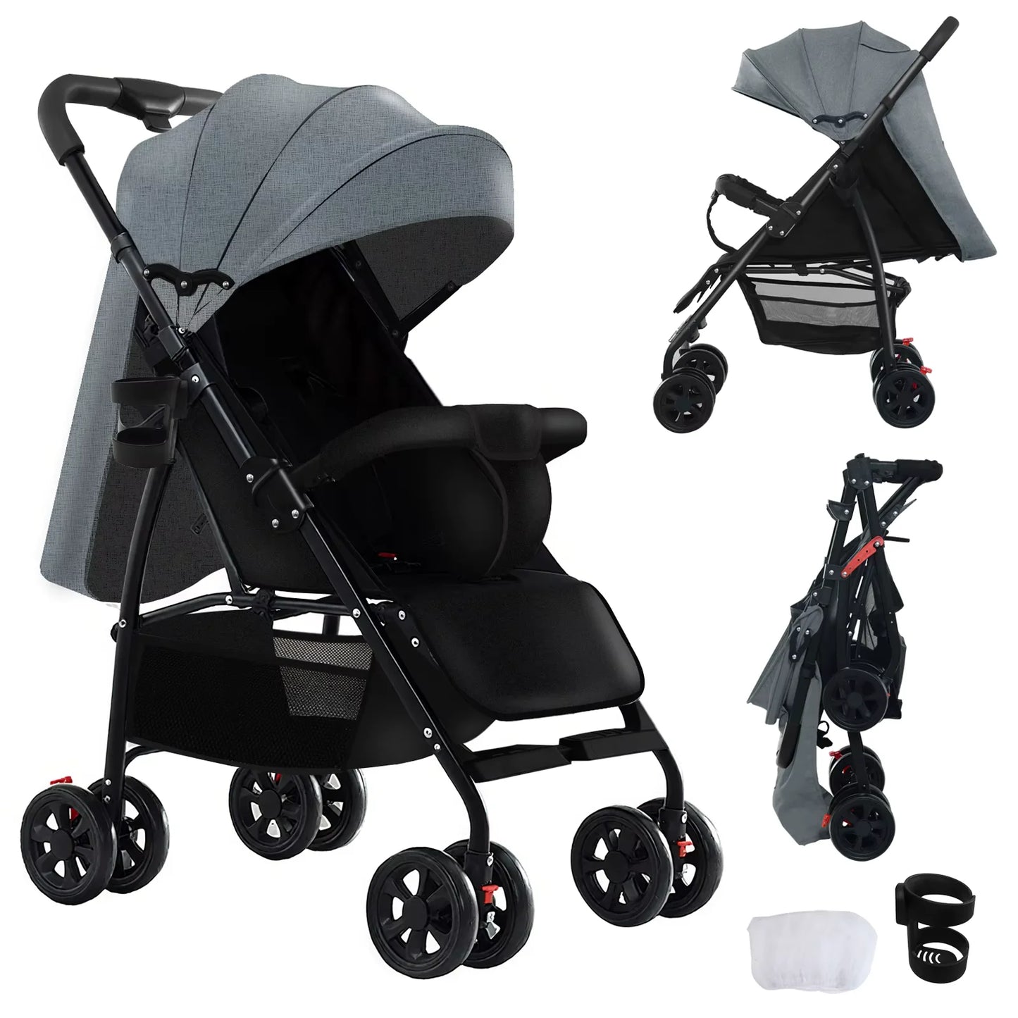 Leichter Baby Reisebuggy 2-in-1 – Faltbarer Kinderwagen / Minikauf.ch
