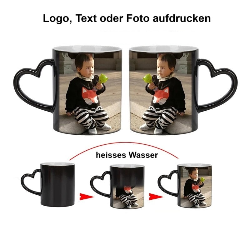Personalisierte Farbwechsel Kaffeetasse mit Foto / Minikauf.ch