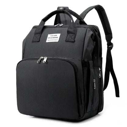 Mama-Rucksack mit Wickelstation, Schwarz / Minikauf.ch