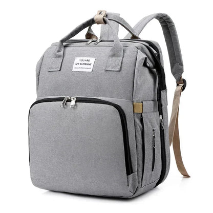 Mama-Rucksack mit Wickelstation, Grau / Minikauf.ch