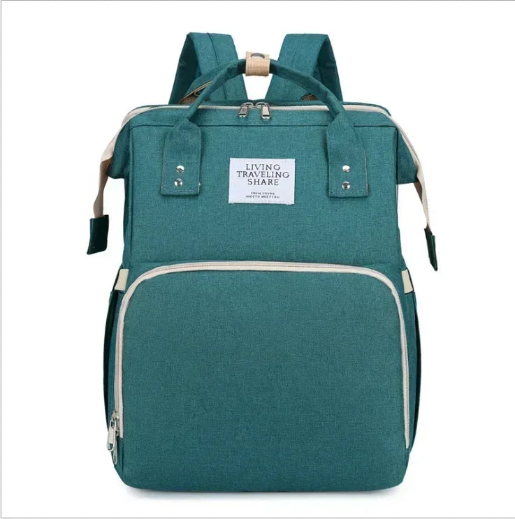 Mama-Rucksack mit Wickelstation, Grün / Minikauf.ch
