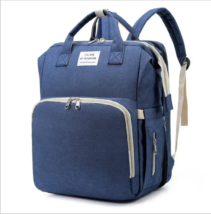 Mama-Rucksack mit Wickelstation, Blau / Minikauf.ch