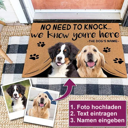 Personalisierte Haustier Fussmatte mit Text, Foto & Name / Minikauf.ch