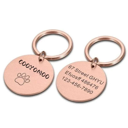 Personalisierte Hundemarke mit Name & Nummer, Rosegold / Minikauf.ch
