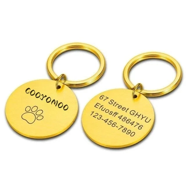 Personalisierte Hundemarke mit Name & Nummer, Gold / Minikauf.ch