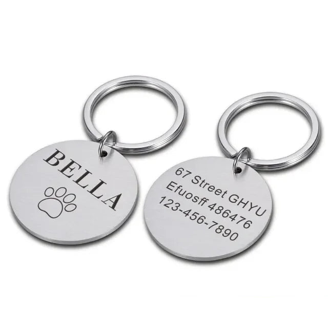 Personalisierte Hundemarke mit Name & Nummer, Silber / Minikauf.ch