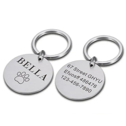 Personalisierte Hundemarke mit Name & Nummer, Silber / Minikauf.ch