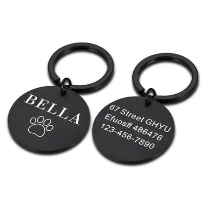Personalisierte Hundemarke mit Name & Nummer, Schwarz / Minikauf.ch