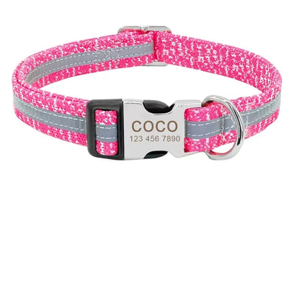 Personalisiertes Nylon Hundehalsband, pink / Minikauf.ch