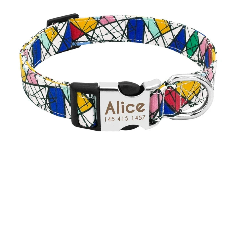 Personalisiertes Nylon Hundehalsband, Karriert / Minikauf.ch