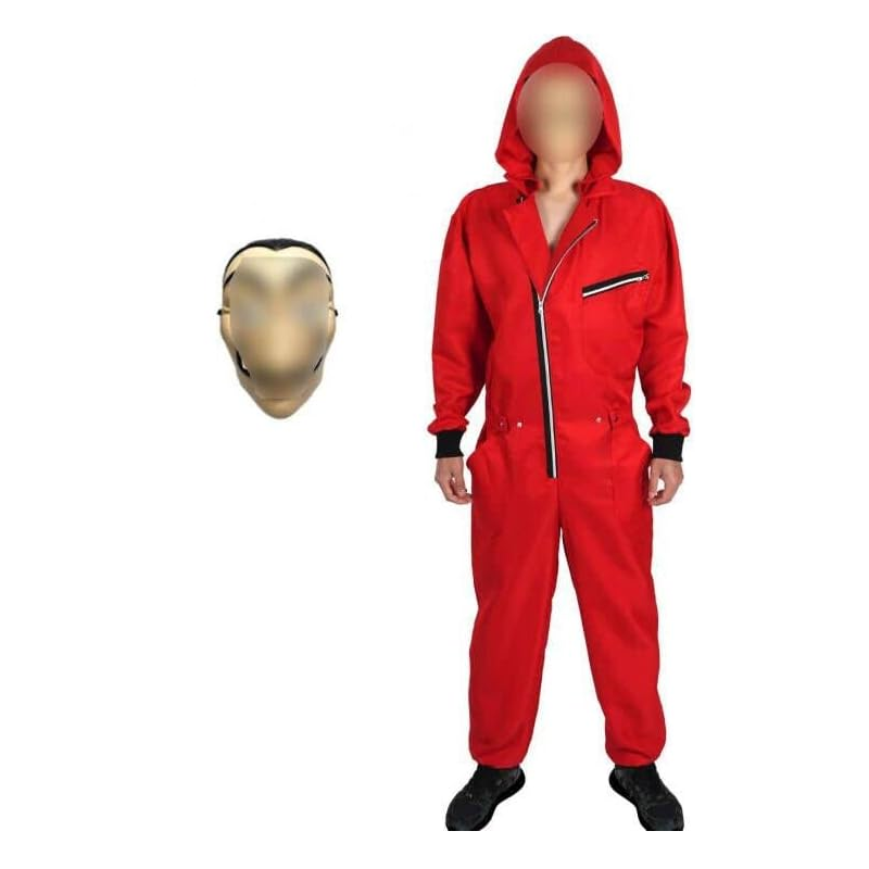 Roter Bankräuber-Overall mit Maske / Minikauf.ch