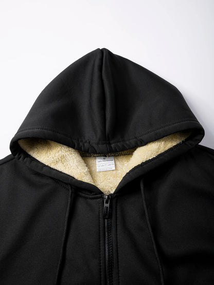 Herren Fleece Winterjacke, Kapuze & Reissverschluss / Minikauf.ch
