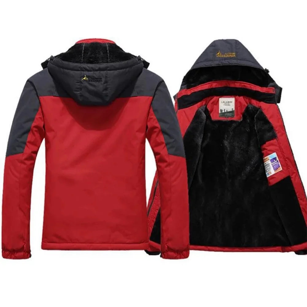 Parka Winterjacke mit Kapuze, Rot / Minikauf.ch