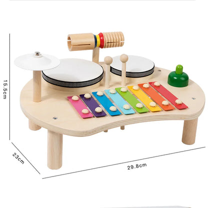 Holz Baby Musiktisch Montessori Lernspielzeug für Kinder, Trommeln, Xylophon & Klangspiele / Minikauf.ch