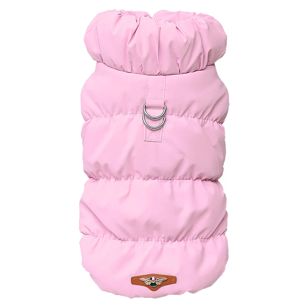 Warme Hundejacke – Gepolstert & Winddicht, Pink / Minikauf.ch