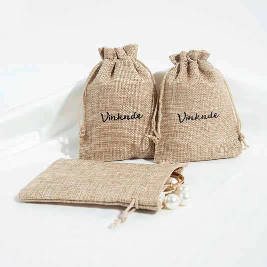 100 Stück Jute Geschenkbeutel mit Logo personalisierbar / Minikauf.ch